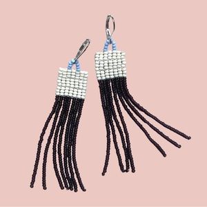 HANDMADE GLASS EARRINGS | Mini Beacon Handwoven Small Batch Earrings in O’Keeffe